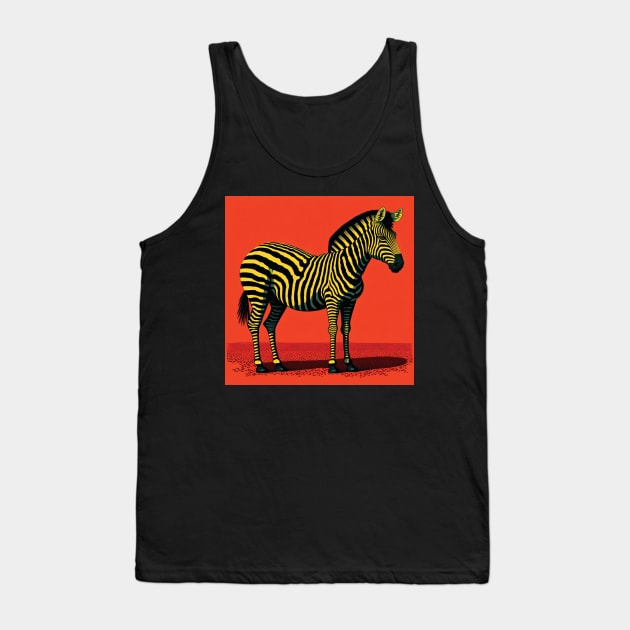 Zebra on an Orange Background Tank Top by Geminiartstudio